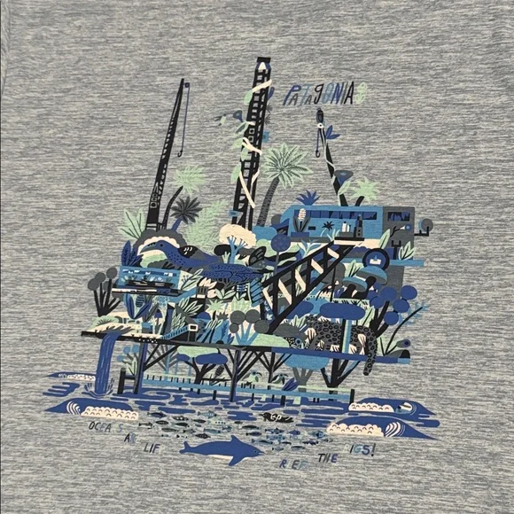 Patagonia Capilene Cool Daily Reef The Rigs graphic shirt men’s sz L - Picture 9 of 9